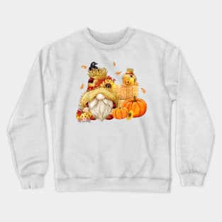 Fall Gnome Scarecrow Gnome Fall Halloween Thanksgiving Crewneck Sweatshirt